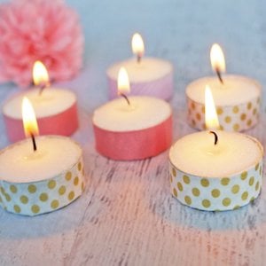 Velas de té con cinta washi 