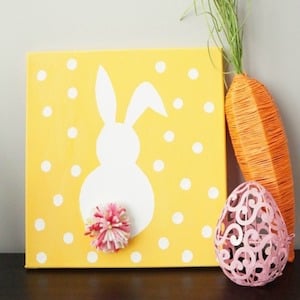 Easter Bunny Canvas Wall Decor Idea 