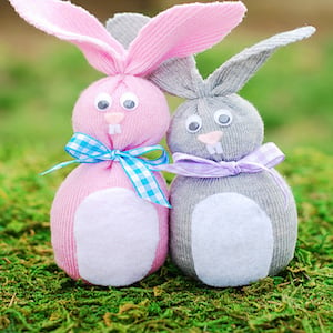 Sock Bunnies with Googly Eyes