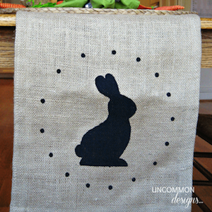 Rabbit shaped burlap tablecloth