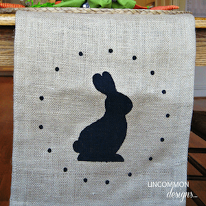 Burlap Stencil Bunny Table Runner 