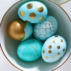 Metallic gold easter egg decorating ideas