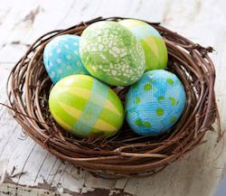 Tissue Paper easter egg decorating idea 