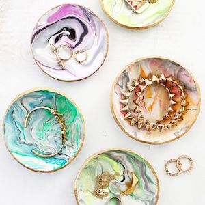 Marbled soil ring dish Mother's Day gift