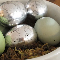 Antique Silver Eggs 