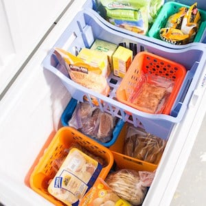 dollar tree basket Chest Freezer organization System