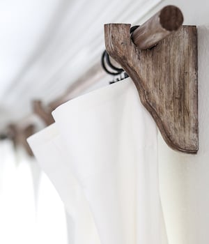 DIY Farmhouse Wood Curtain Rods