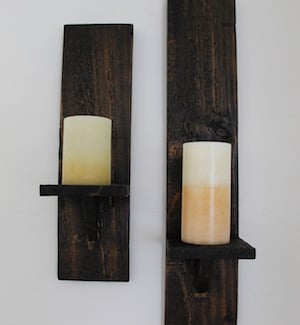 Apliques de pared de vela de madera de paleta rústica decoración del hogar