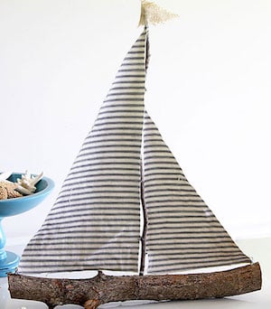 DIY Rustic wood Sailboat coastal decorating idea