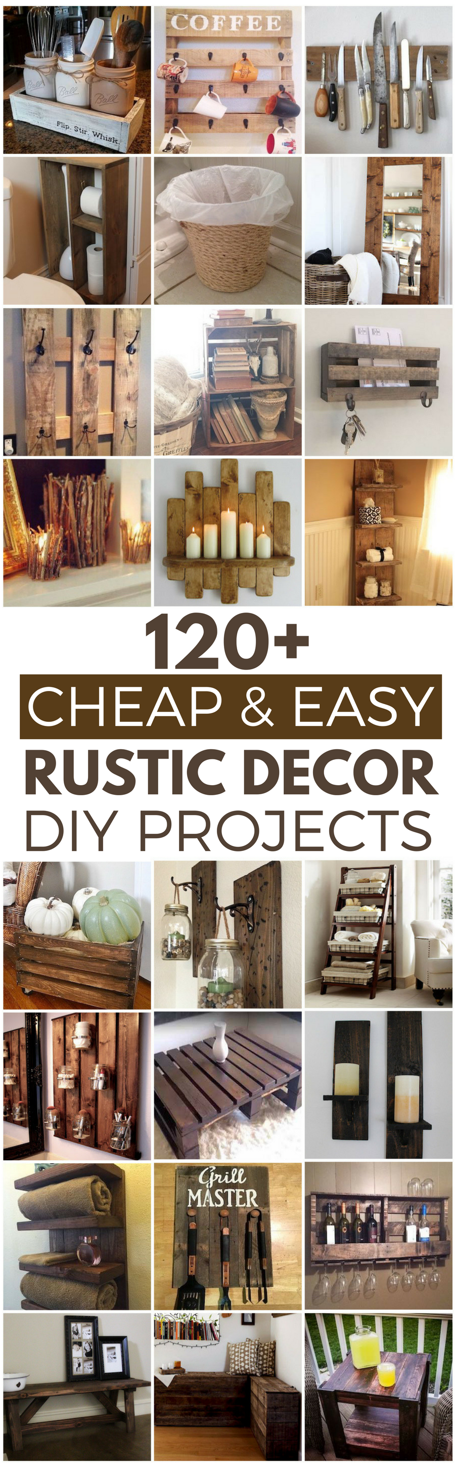 120 Cheap and Easy DIY Rustic Home Decor Ideas - Prudent ...