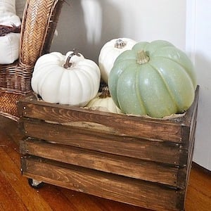 rustic Rolling Wood Crate home decor storage idea