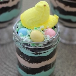 Easter Peeps Dirt Pudding Cups treats