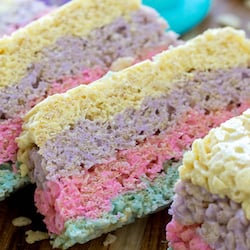 easter Layered Peeps Rice Krispie Treats