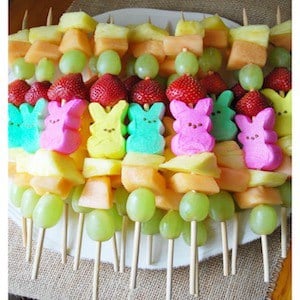 easter Peep Fruit Kabobs