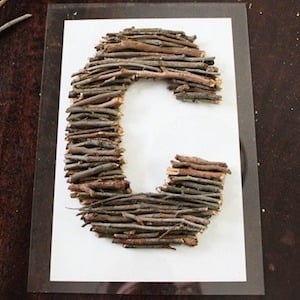 rustic Stick Letter Art home decor 