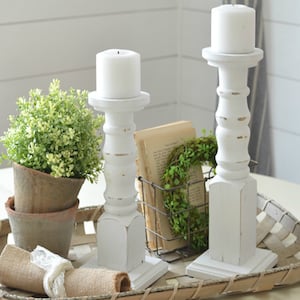 DIY Chalk Paint Candlesticks rustic home decor