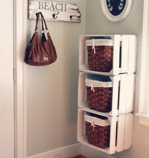 DIY Cube Organizer using crates