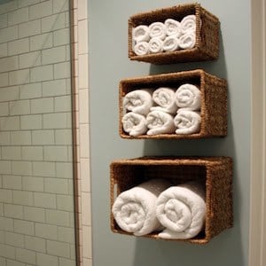 Wall Baskets for Bath Linens