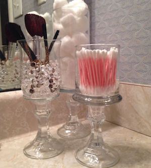 Bathroom Dollar Store Storage Jars for Q-Tips and Other Small Items