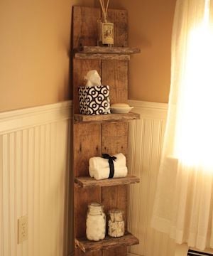 Tiered Pallet Wood Bathroom Shelf