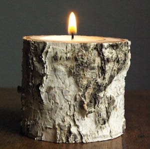 Birch Wood Candle Holders