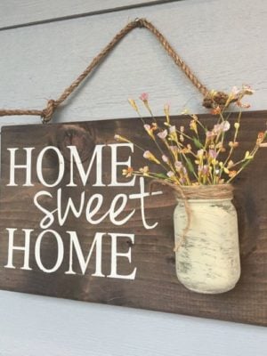 Home Sweet Home Cartel de decoración rústica para el hogar