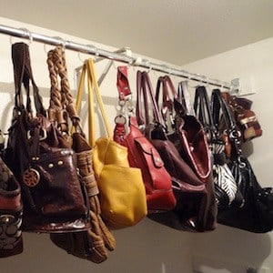 Tension Rod Purse Organizer