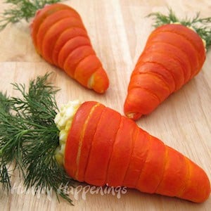 Crescent Roll Carrots Filled with Egg Salad