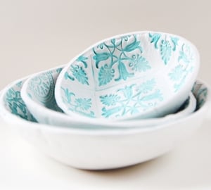 embossed clay bowl 