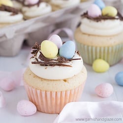 White Chocolate Egg Nest Cupcakes