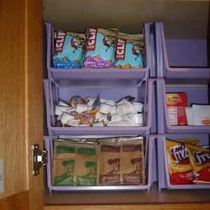 stackable dollar store Kitchen Cabinet organization for Food Items