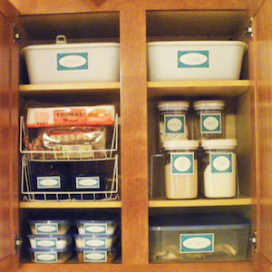 pantry organization with dollar tree supplies