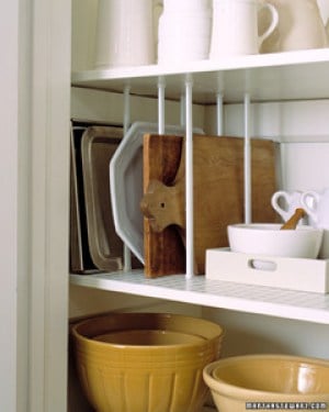 Pantry cabinet Organizer (using small tension rods)