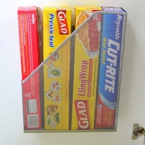 Plastic Wrap Holder for inside of the kitchen cabinet door organization