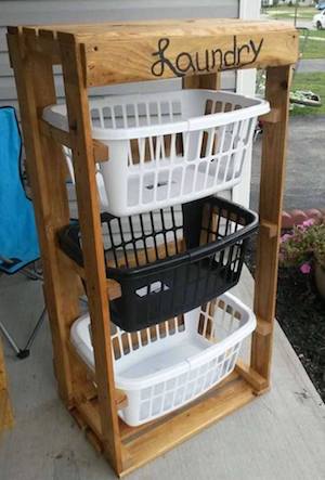 Pallet Laundry Basket Holder project