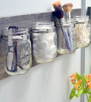 Mason Jar Dollar Tree Organization Idea