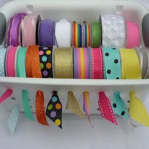 plastic bin Ribbon organization