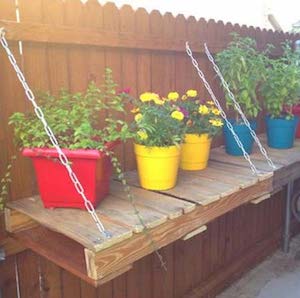 Flower Pot Wooden Shelf