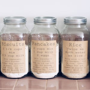 Vintage Pantry Labels on Mason Jars