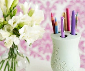 Pencil and Pen organization using toothbrush holder