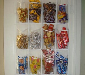 Over the Door Shoe kitchen organization for Small Snacks