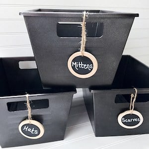 faux Metal Storage Bins