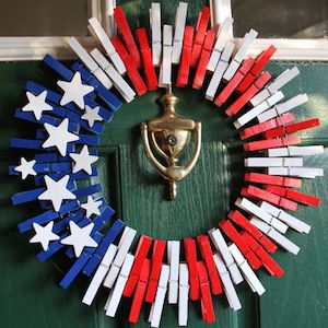 Patriotic Clothespin Wreath