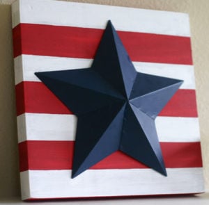 Patriotic Star Canvas 4th of July decoration idea