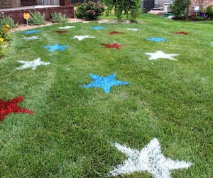 Decoración de estrellas de césped pintadas al aire libre 