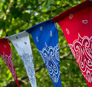 Outdoor 4th of July Bandana Banners Decoration