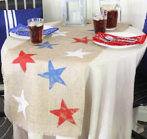 DIY Star Table Runner 4th of July decoration idea