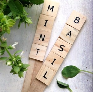 DIY Scrabble Tile herb Markers