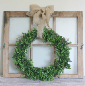 DIY Farmhouse Boxwood Wreath