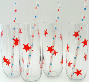 Patriotic Glasses with star stickers